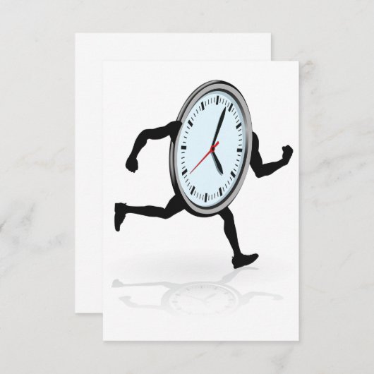 Klok lopende uitnodigingen (Voorkant / Achterkant)