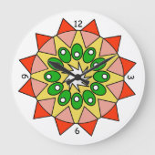Klok - Mandala in rood, roze, groen, geel (Voorkant)