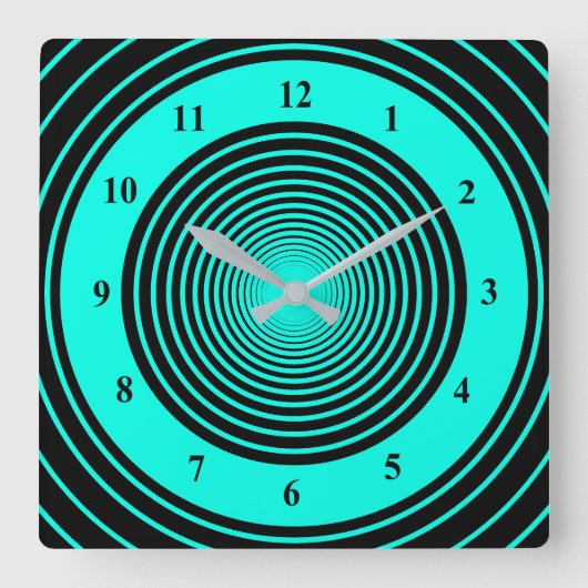Klok met Aangepaste Kleuren Cirkels - Turquoise (Voorkant)