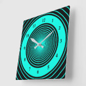 Klok met Aangepaste Kleuren Cirkels - Turquoise (Hoek)