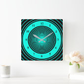 Klok met Aangepaste Kleuren Cirkels - Turquoise (Huis)