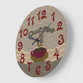 Klok met acryl wand met koffiekop (Hoek)