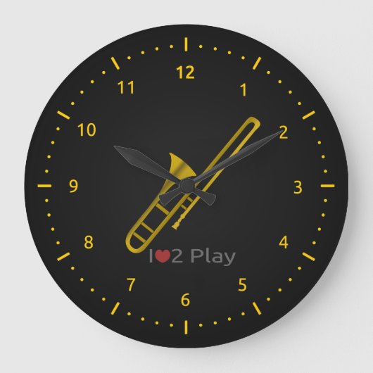 Klok met afbeelding van een trombone (Voorkant)