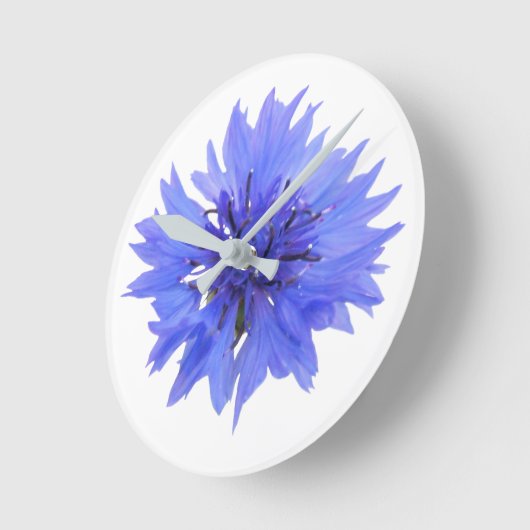 Klok met blauw korenbloem ontwerp (Hoek)