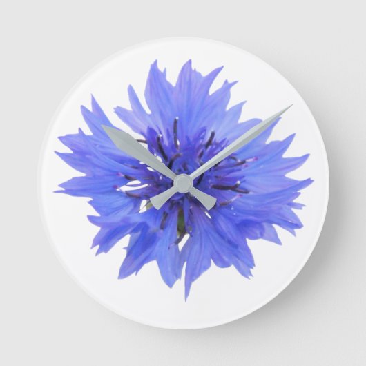 Klok met blauw korenbloem ontwerp (Voorkant)
