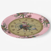  klok met bloemen papieren bordje (Gekanteld)