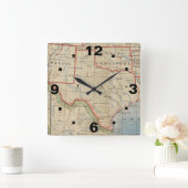 Klok met de  Kaart 1888 van Texas Kies een Stijl (Huis)