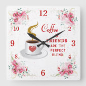 Klok met de tekst 'Coffee and Friends Perfect Blen (Voorkant)