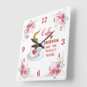 Klok met de tekst 'Coffee and Friends Perfect Blen (Hoek)