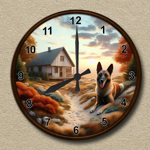  klok met een Belgische Malinois