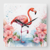 Klok met Flamingo en Bloemen (Voorkant)