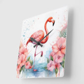 Klok met Flamingo en Bloemen (Hoek)
