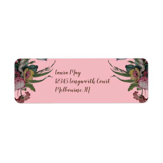 klok met Flowers Birthday Party Etiket (Voorkant)