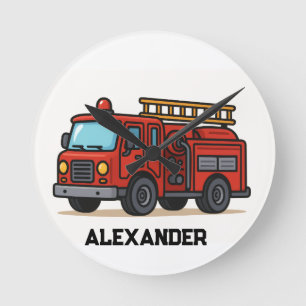 Klok met gepersonaliseerde naam van brandweerwagen