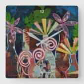 Klok met gesneden bloemen Art (Voorkant)