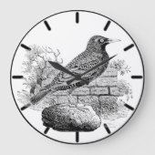 Klok met grote afbeelding van Spreeuw Britse vogel (Voorkant)