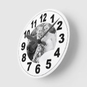 Klok met grote nummers & uw afbeelding / wandklok (Hoek)