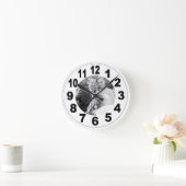 Klok met grote nummers & uw afbeelding / wandklok (Huis)
