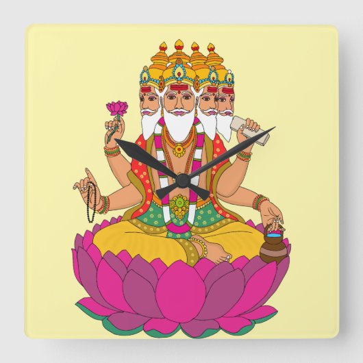 Klok met Heer Brahma aan de muur (Voorkant)