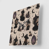 Klok met heksendecor voor Halloween (Hoek)