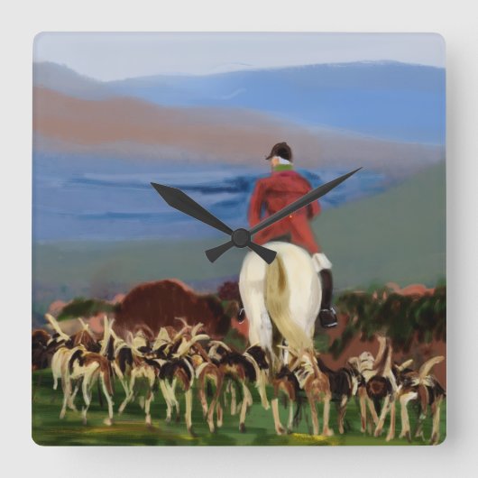 Klok met jacht te paard  (Voorkant)