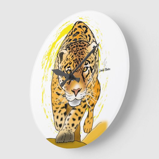 Klok met jaguar of geschilderde luipaard (Hoek)