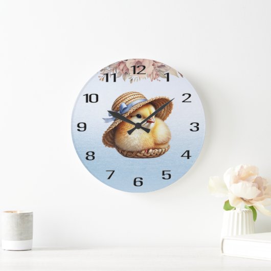 Klok met kuikentje en blauwe lint (Huis)