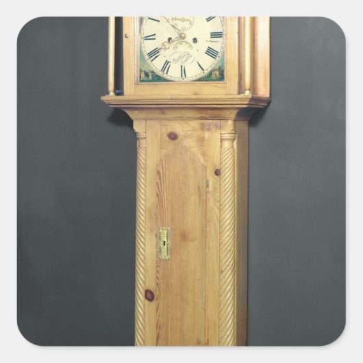 Klok met lange hoesjes, met enamel schilderen vierkante sticker (Voorkant)