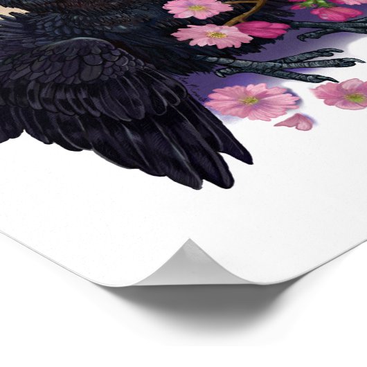 Klok met Poster van appelbloesems (Hoek)