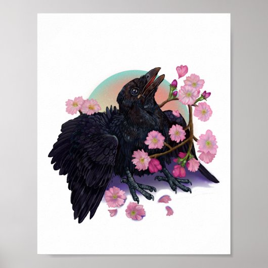 Klok met Poster van appelbloesems (Voorkant)