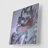 klok met print van tattoo ontwerp btje (Hoek)