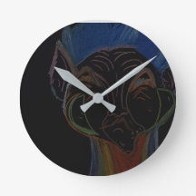 Klok met ronde sci-fi-hybride wandklok