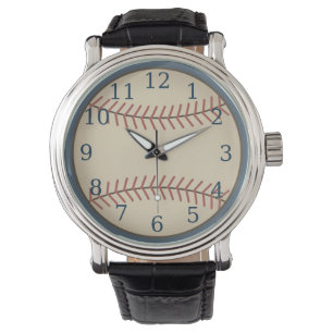 Klok met vette blauwe baseball horloge