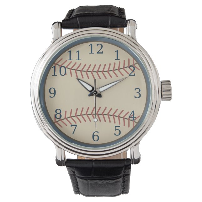 Klok met vette blauwe baseball horloge (Voorkant)