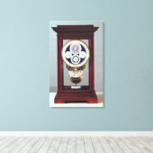 Klok met vier wijzerplaten en de tekens van de canvas afdruk (Insitu (Houten vloer))