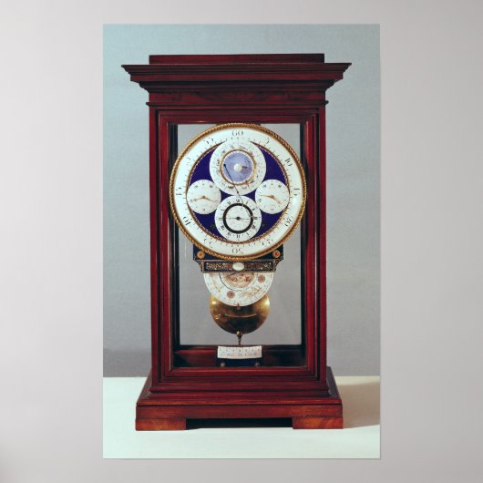 Klok met vier wijzerplaten en de tekens van de poster (Voorkant)