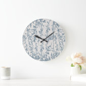 Klok met vintage blauwe bloemmotief (Huis)