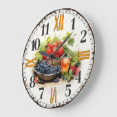 Klok met Vintage Fruit Motief (Hoek)