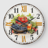 Klok met Vintage Fruit Motief (Voorkant)