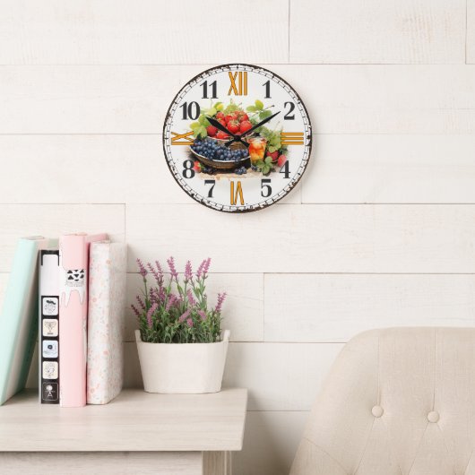 Klok met Vintage Fruit Motief (Leeskamer)