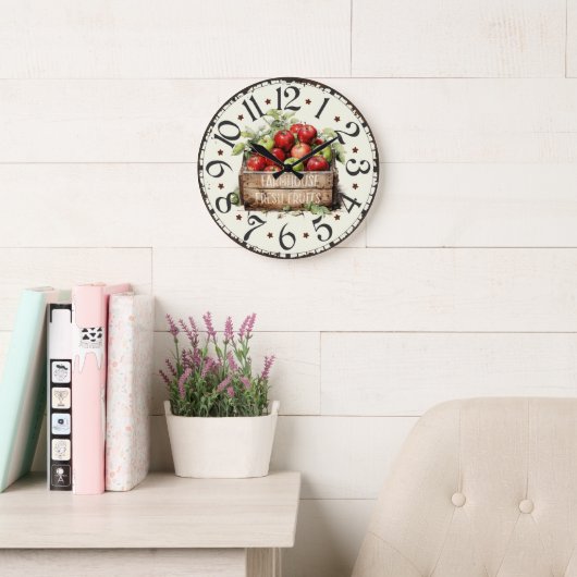 Klok met Vintage Fruit Motief (Leeskamer)