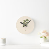 Klok met vintage geperste botanische eucalyptusbla (Huis)