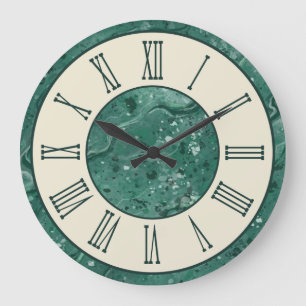 Klok met vintage groen marmerpatroon voor aan de w
