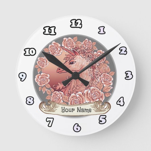 Klok met Vintage Roses Unicorn (Voorkant)