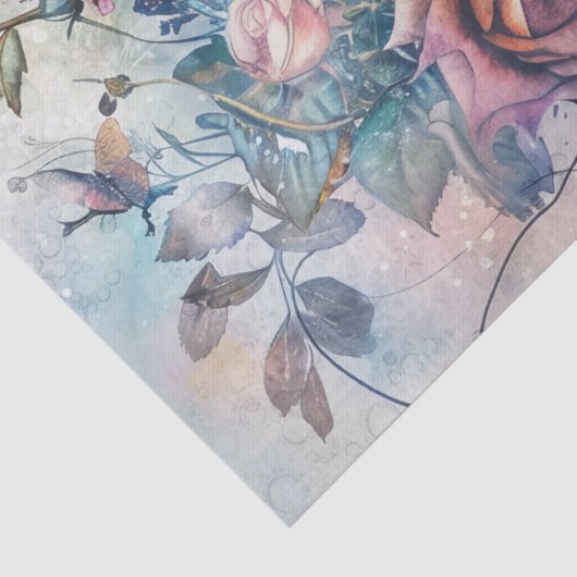 klok met Vogels en Rozen Decoupage Tissuepapier (Detail)