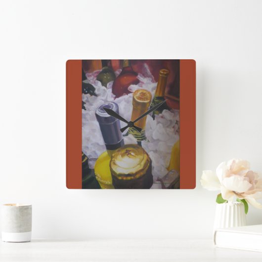 Klok met wijnflessen in een emmer (Huis)