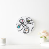 Klok moderne kunst witte cirkels wervelingen (Huis)