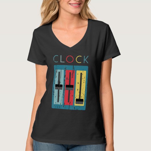 Klok Modulaire Synth Analoge Synthesizer T-shirt (Voorkant)