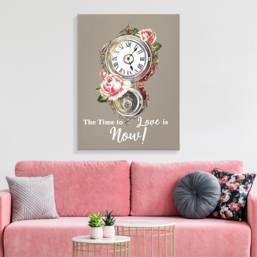 klok - omcirkelCanvas Canvas Afdruk (Insitu (Woonkamer))