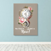  klok - omcirkelCanvas Canvas Afdruk (Insitu (Houten vloer))